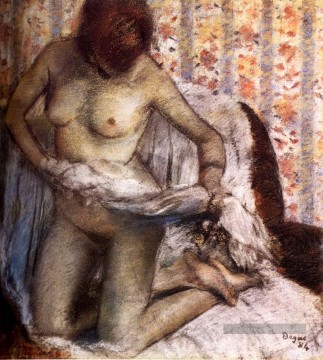  Degas Peintre - Après The Bath 1884 Nu balletdancer Edgar Degas
